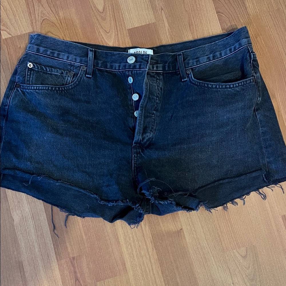 Women's AGOLDE Black Denim Shorts